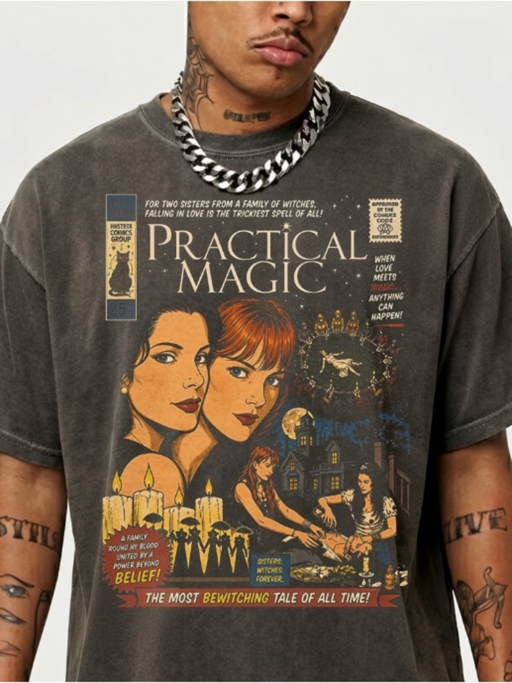 Practical Magic 1998 Vintage Witch Movie Halloween Midnight Margaritas T-Shirt